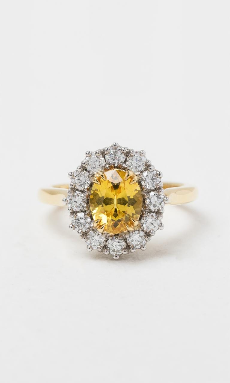 Hogans Family Jewellers 18K YWG Yellow Sapphire Cluster Ring