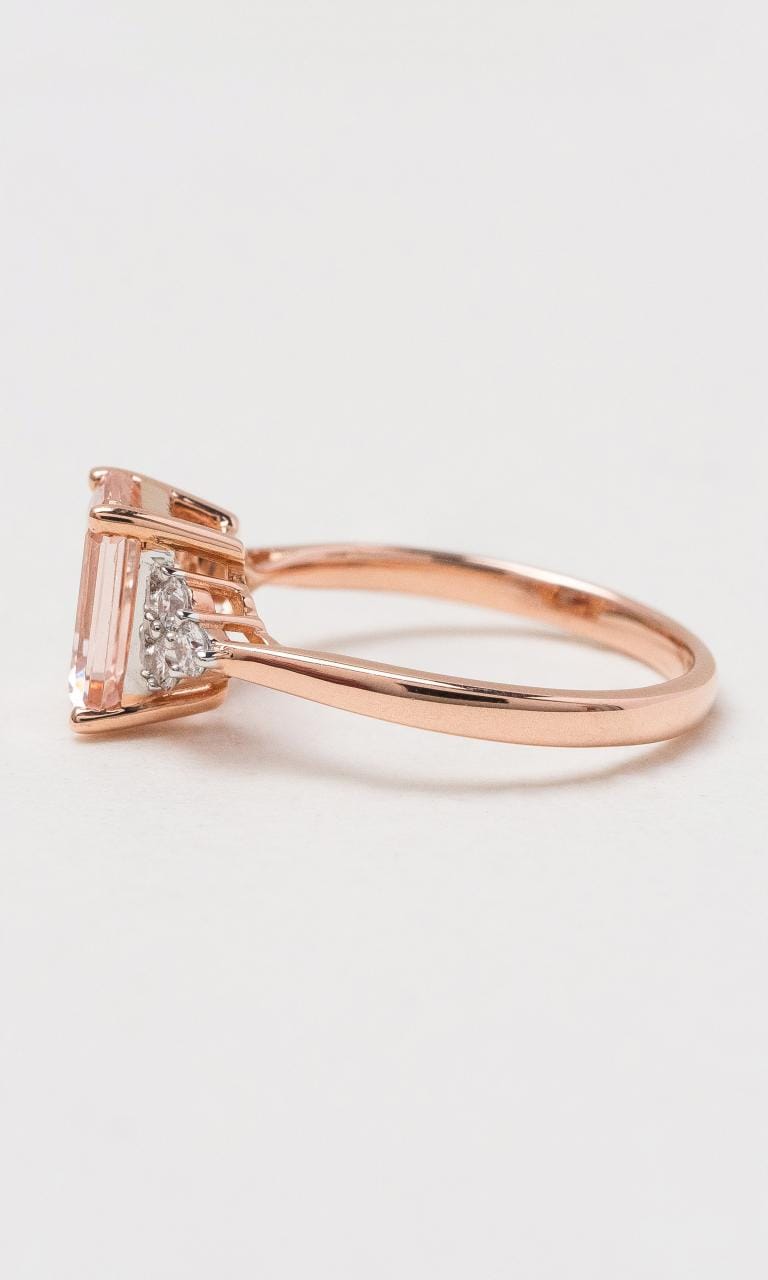 Hogans Family Jewellers 9K RG Emerald Cut Morganite Ring