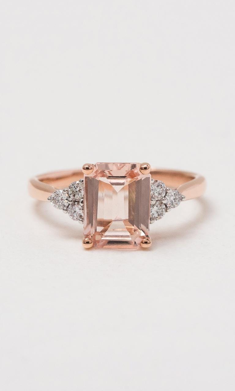 Hogans Family Jewellers 9K RG Emerald Cut Morganite Ring