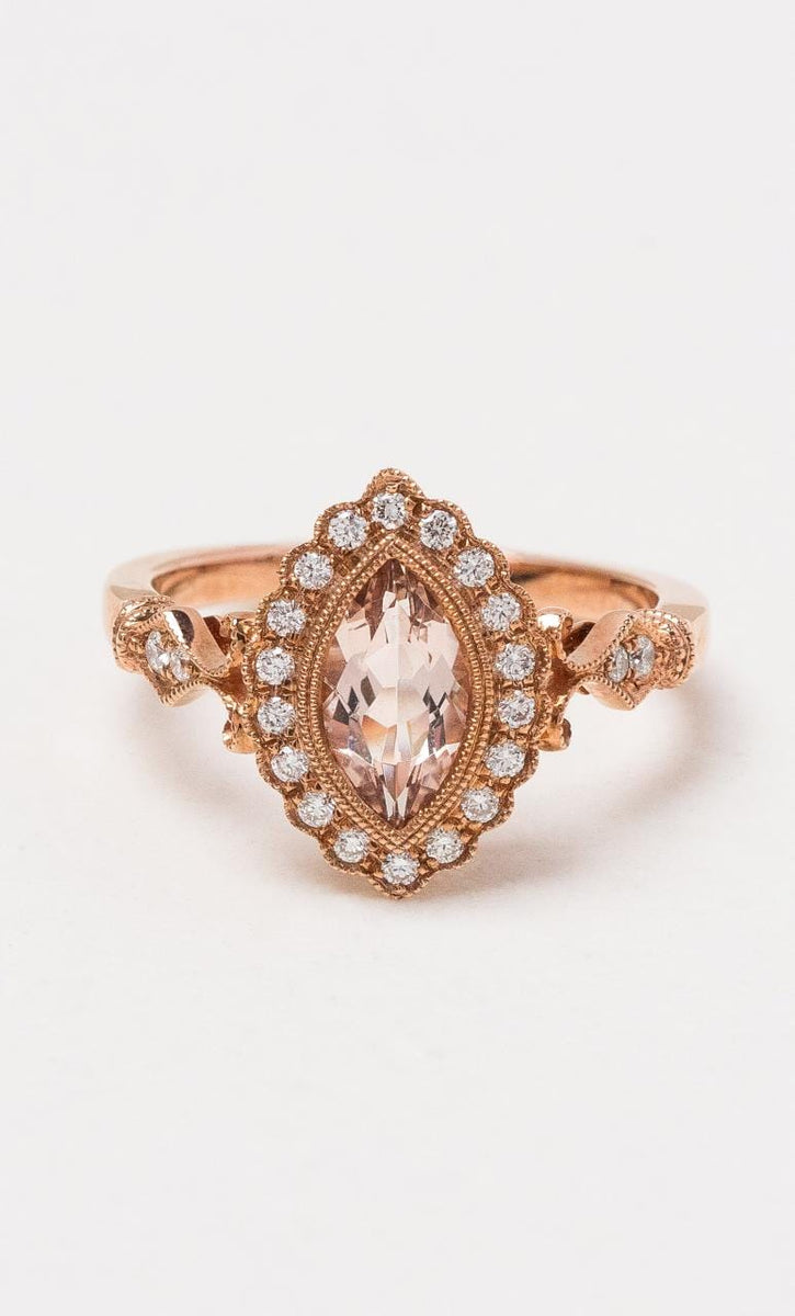 Marquise on sale morganite ring