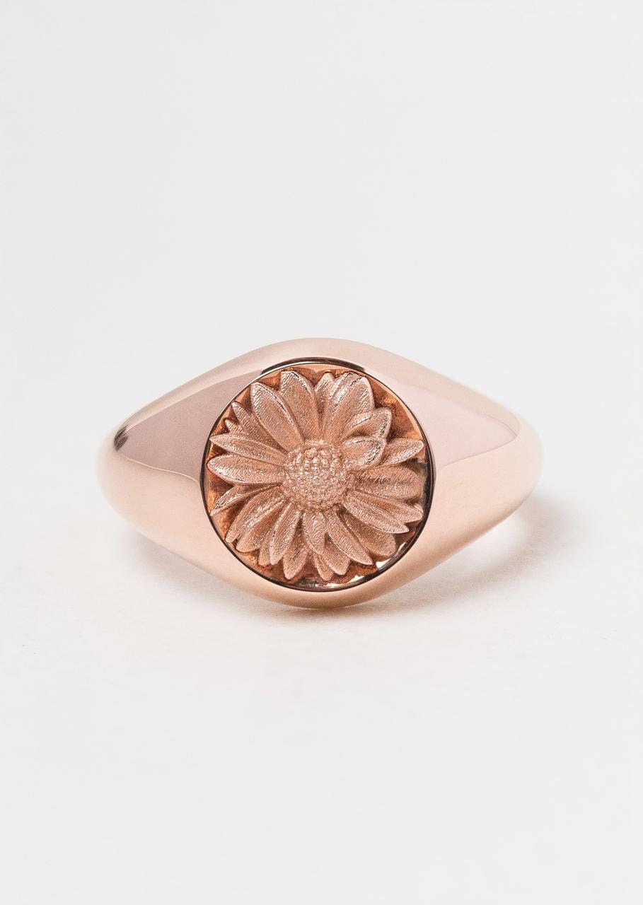 Hogans Family Jewellers 9K RG Sunflower Signet Ring