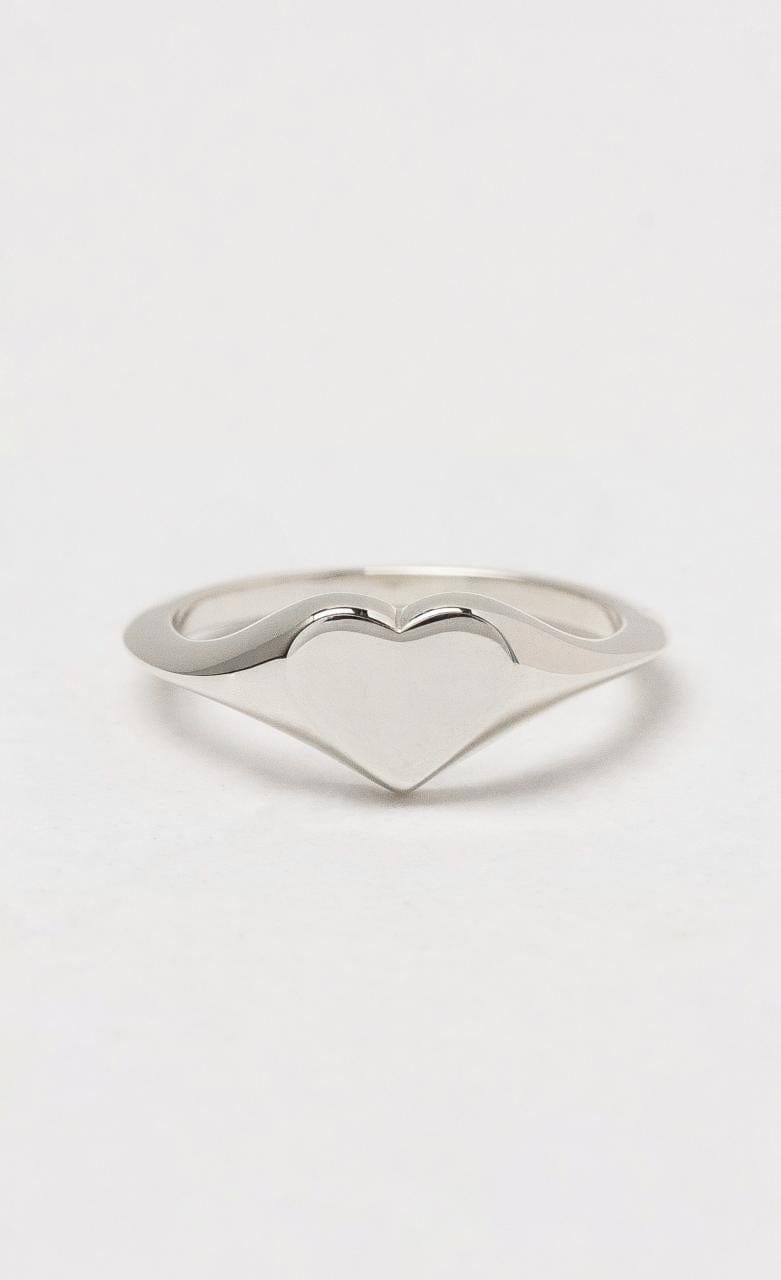 Hogans Family Jewellers 9K WG Heart Signet Ring