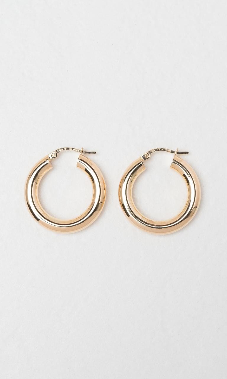 Hogans Family Jewellers 9K YG 15mm Hoop Earrings