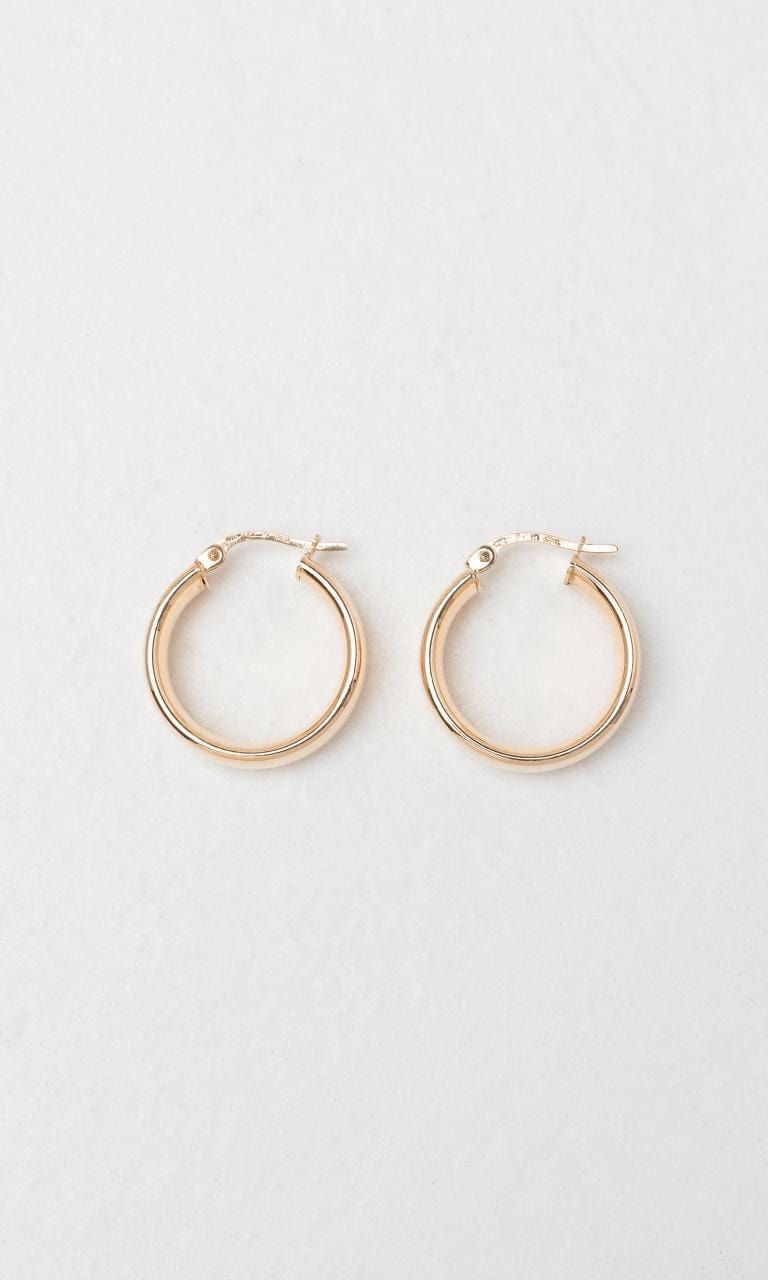 Hogans Family Jewellers 9K YG 15mm Hoop Earrings