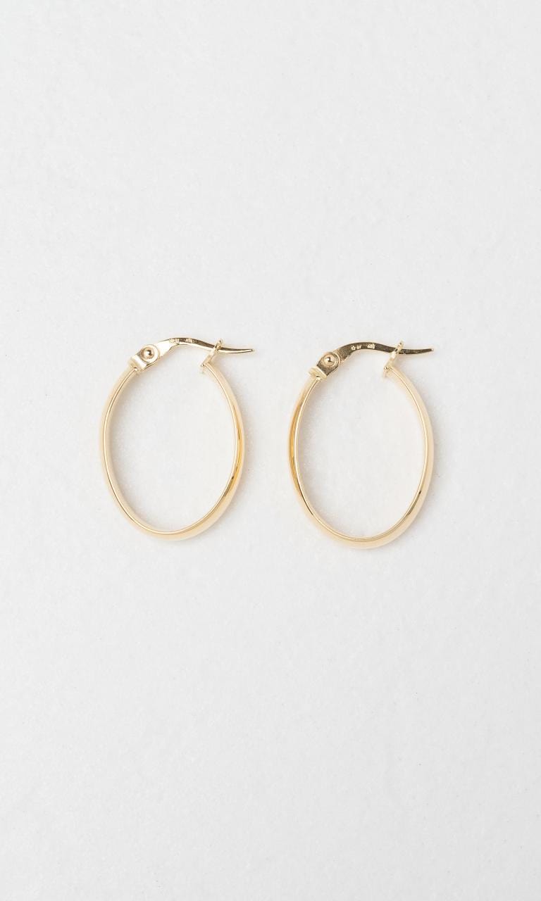 Hogans Family Jewellers 9K YG Oval 20mm Hoop Earrings