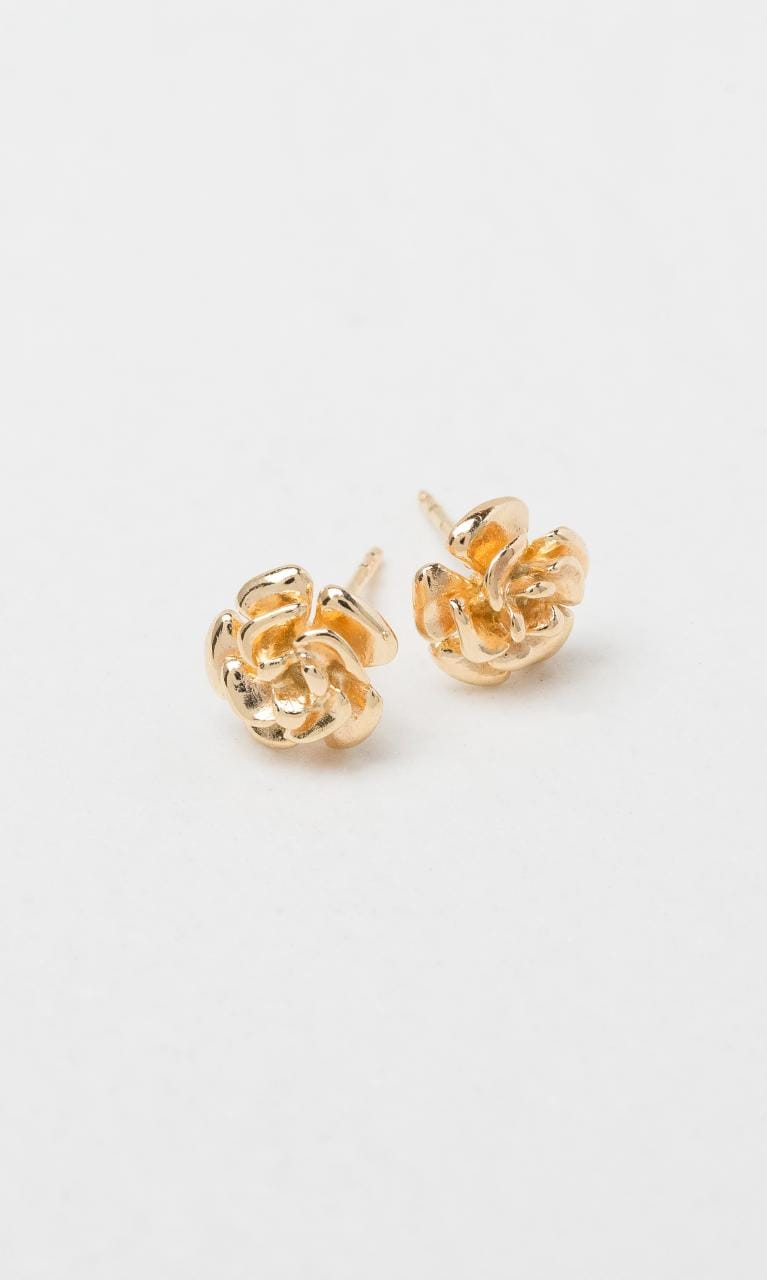 Hogans Family Jewellers 9K YG Rose Flower Stud Earrings