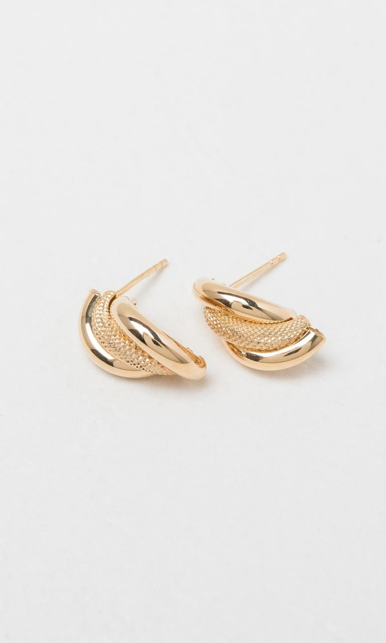 Hogans Family Jewellers 9K YG Swirl Stud Earrings