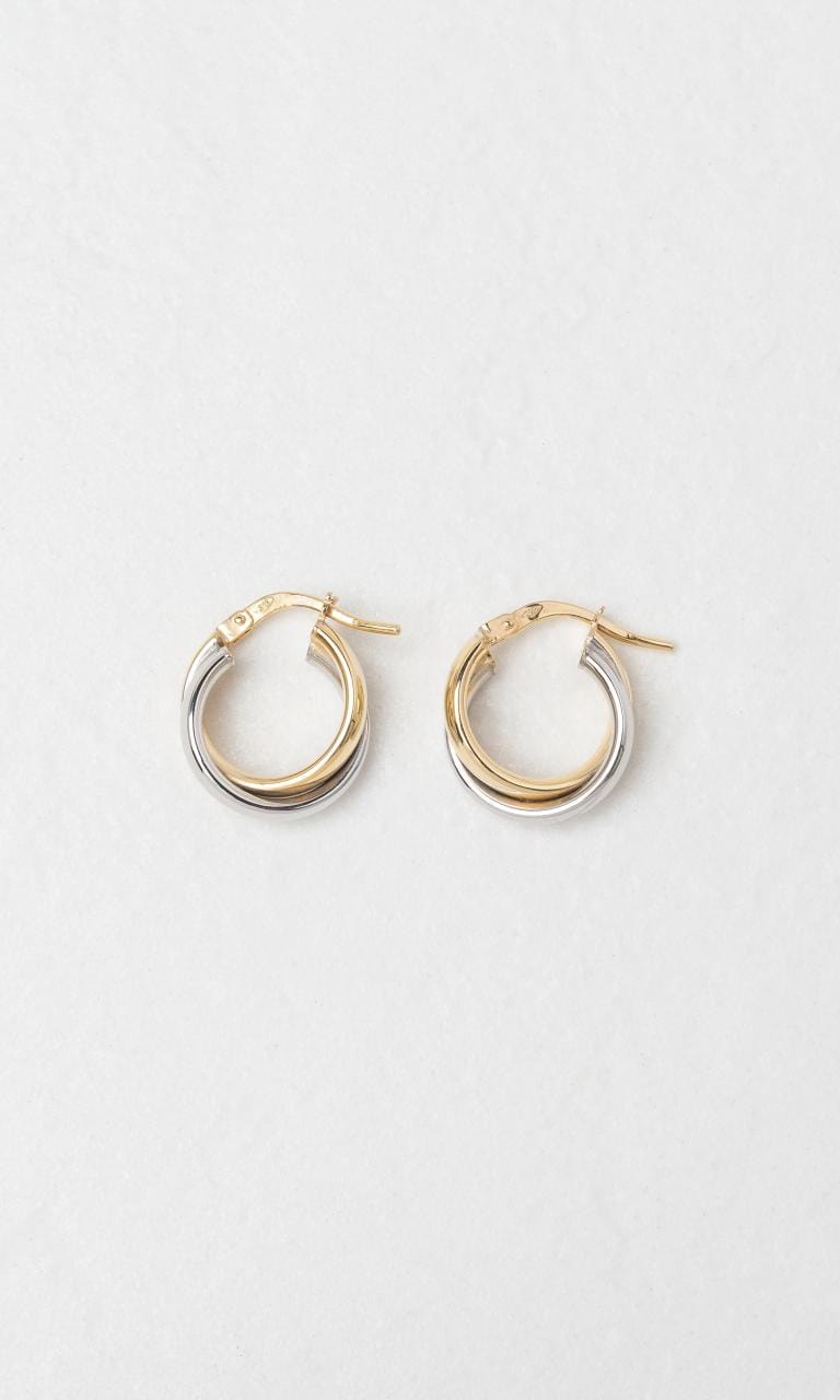 Hogans Family Jewellers 9K YWG 10mm Crossover Hoop Earrings