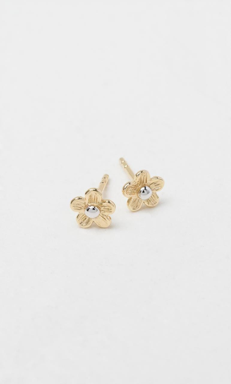 Hogans Family Jewellers 9K YWG Flower Stud Earrings