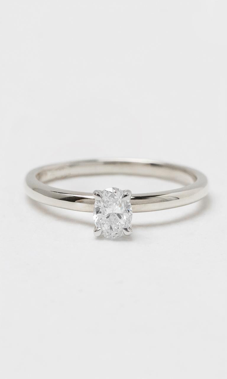 18K WG Oval Solitaire Diamond Ring