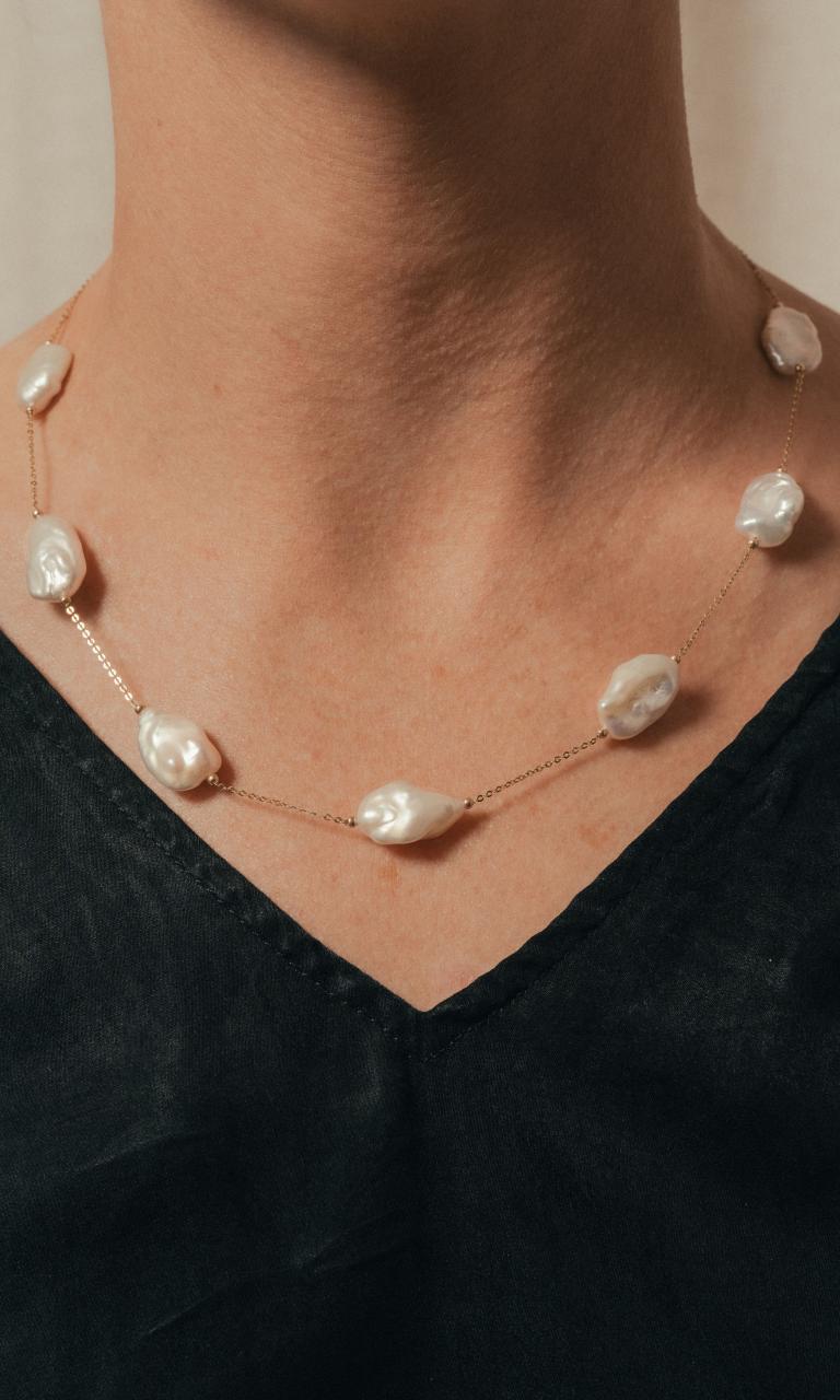 14K YG Keshi Freshwater Pearl Necklace