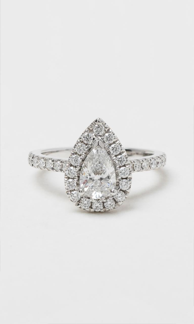 18K WG Pear Cut Diamond Halo Ring