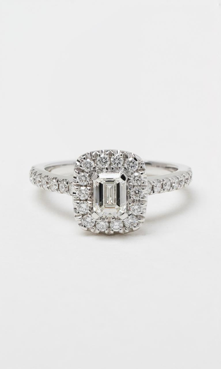 18K WG Emerald Cut Diamond Halo Ring