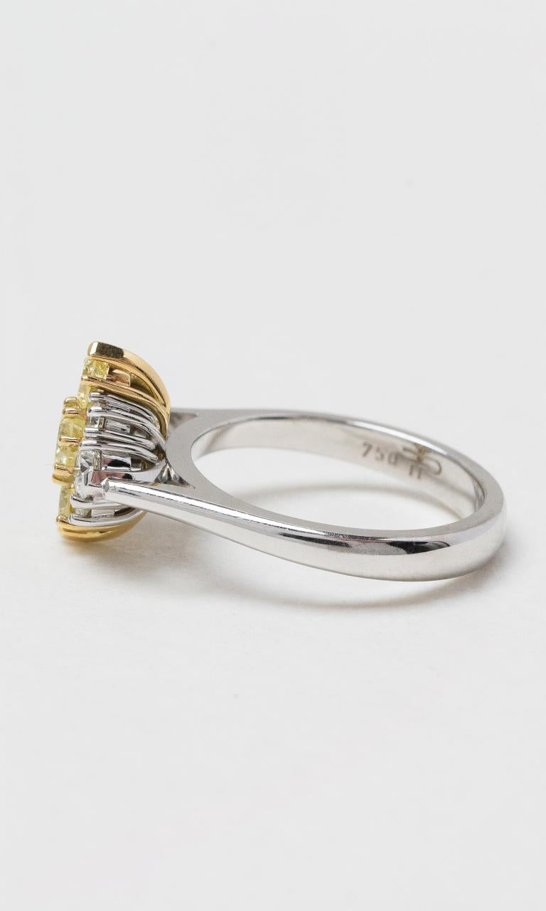 18K WYG Vintage Yellow & White Diamond Cluster Ring