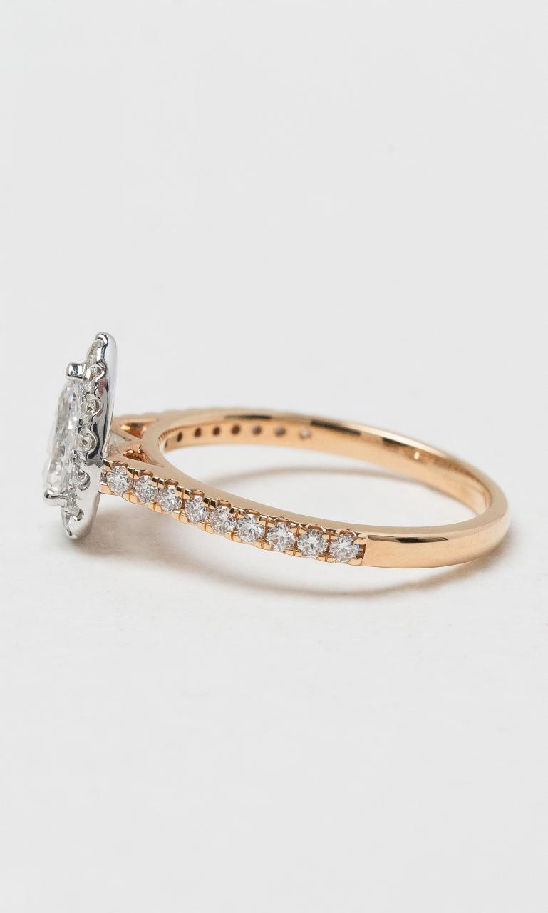 18K RWG Pear Cut Diamond Halo Style Ring
