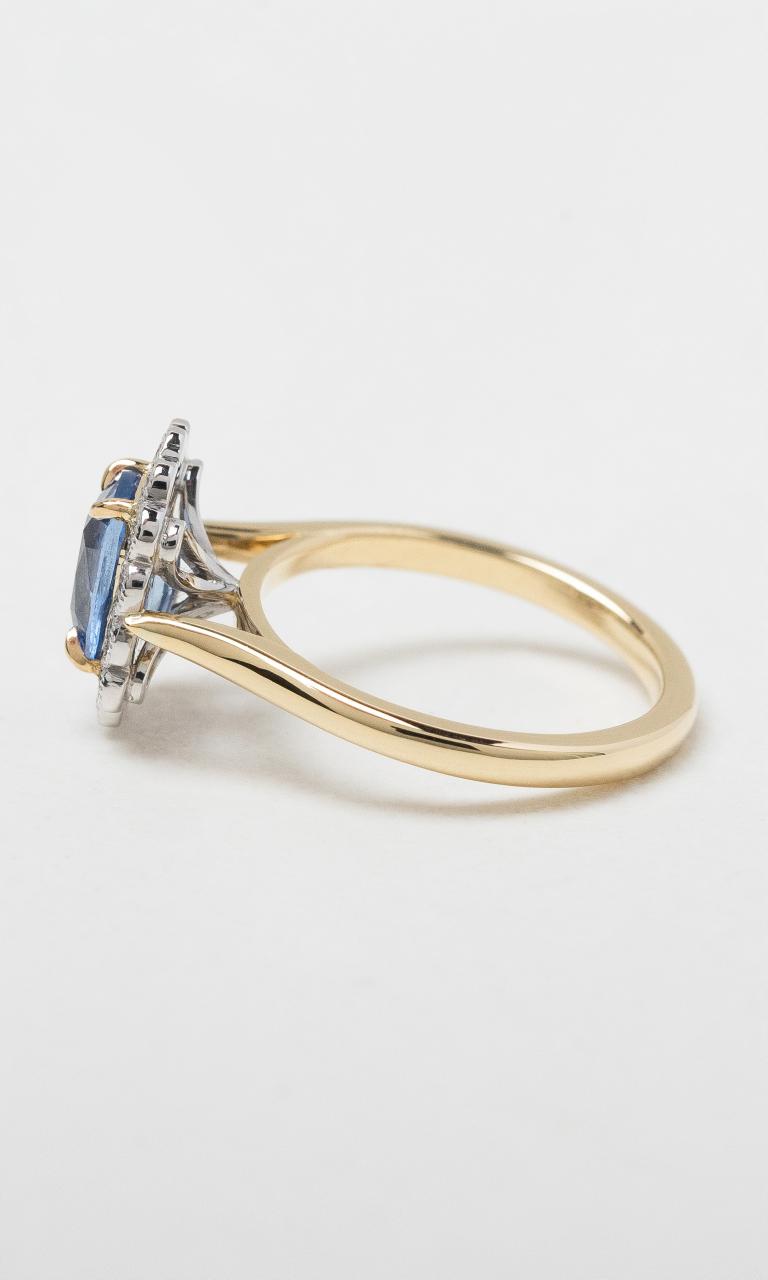 18K YWG Cushion Cut Sapphire & Diamond Cluster Ring