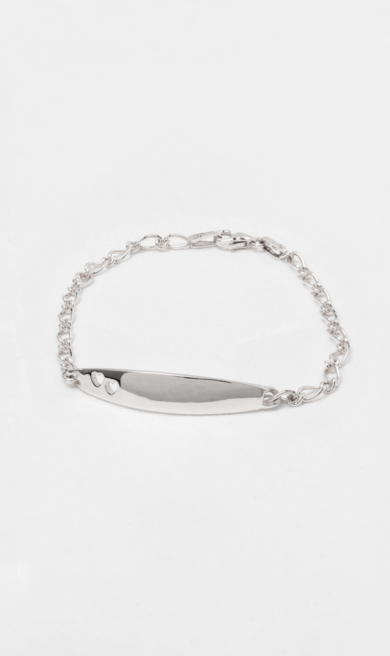 Sterling Silver Baby ID Bracelet with Hearts