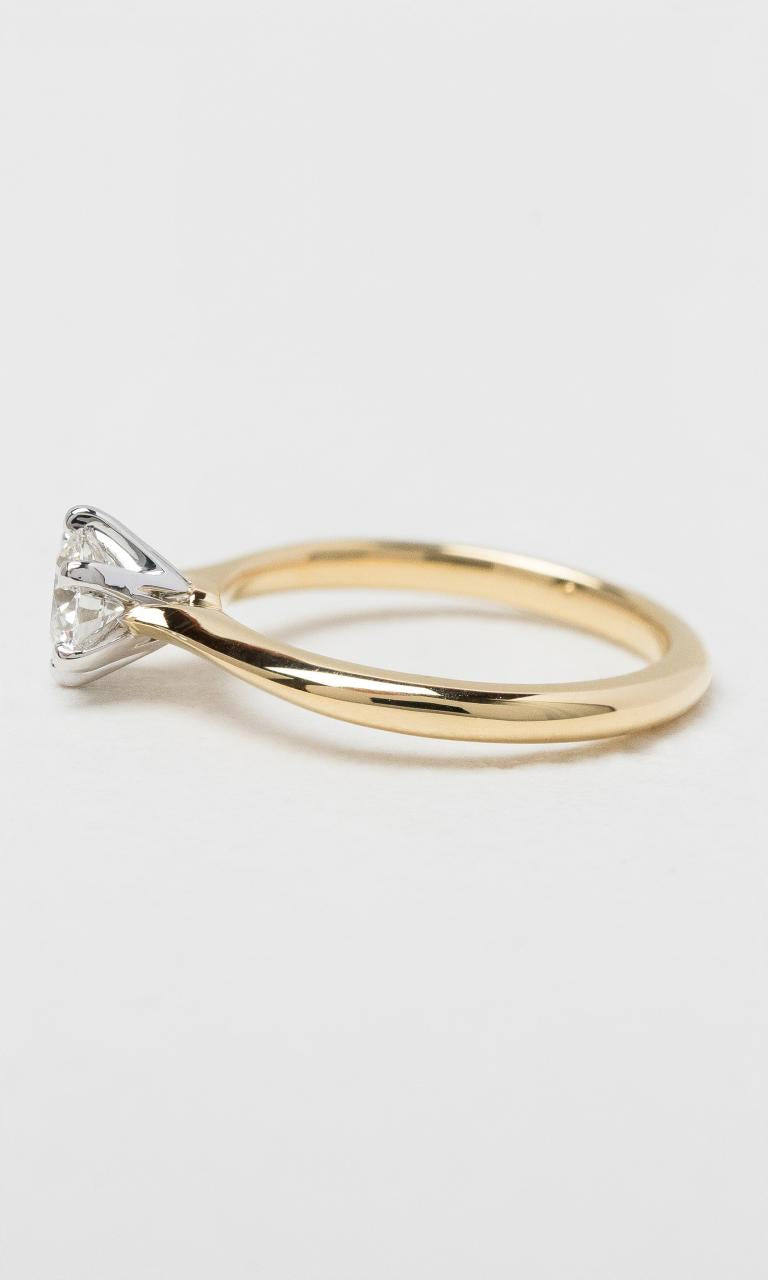 18K YWG Round Brilliant Solitaire Diamond Ring