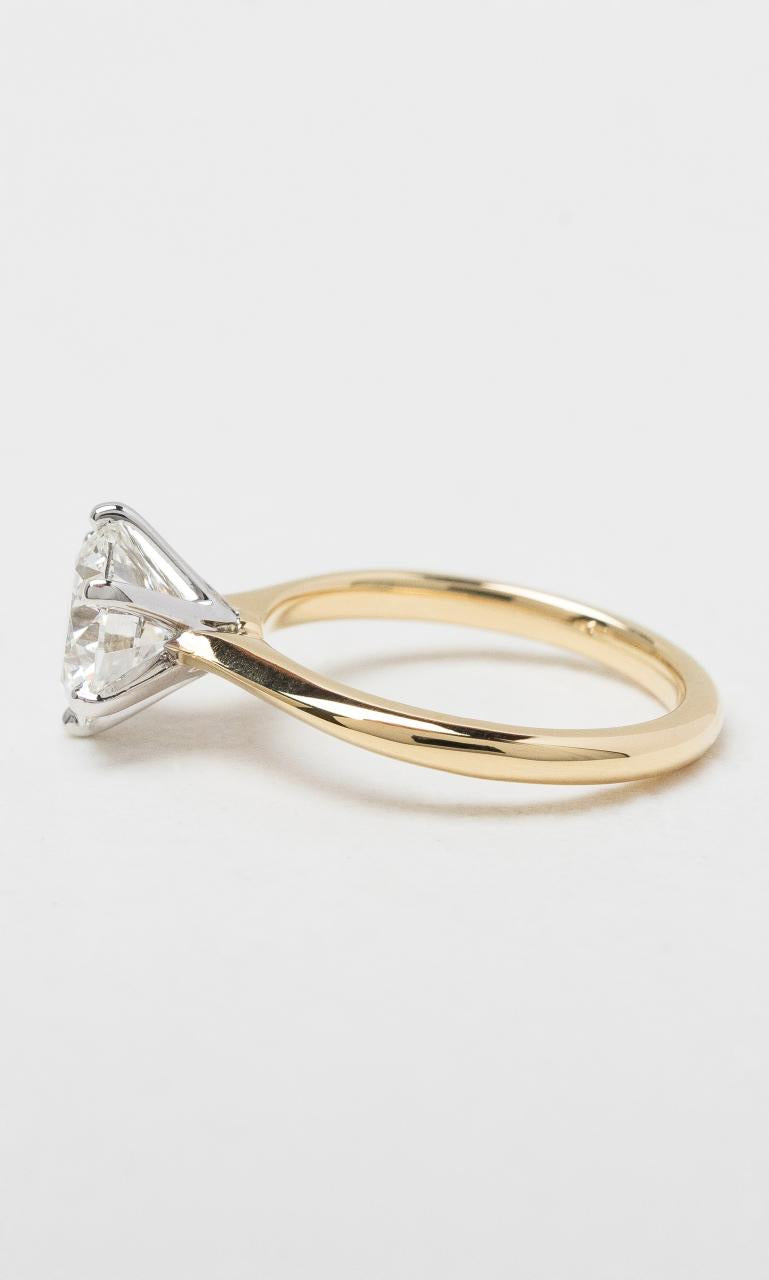 18K YWG Round Brilliant Solitaire Diamond Ring