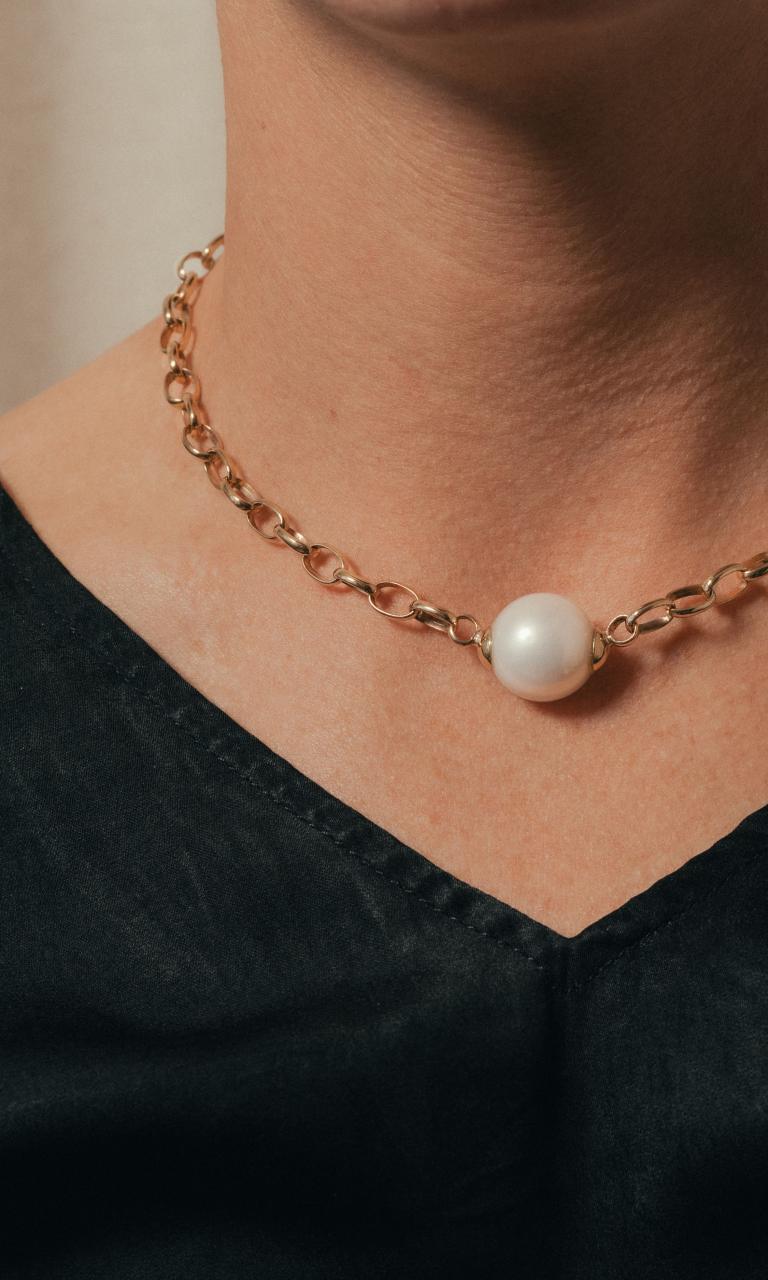 9K YG Single Freshwater Pearl Necklace