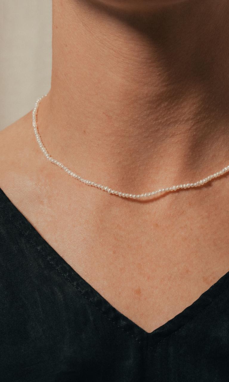 9K WG Seed Pearl Necklace