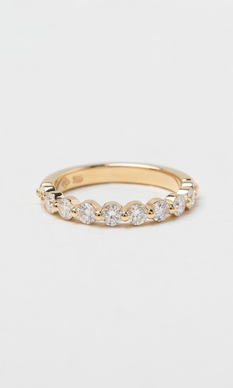 18K YG 0.70ct TDW Single Claw Diamond Band